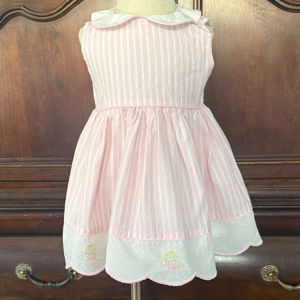 Pink Birthday Dress 2T Cupcake Embroidered Boutique Party Dress Toddler Girl